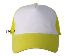 Jockey cap with mesh yellow-white